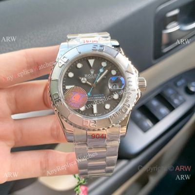 Swiss Quality Replica Rolex Yacht master 40mm Rhodium Gray Dial Citizen 8215